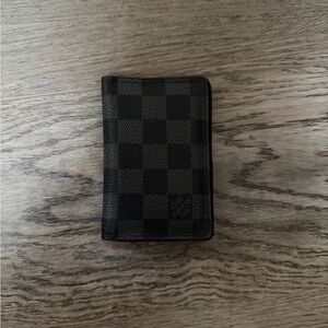 LV Checkered Black Wallet